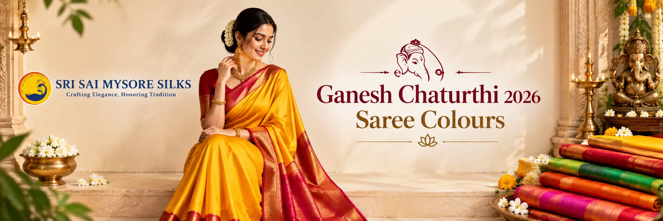 Ganesh Chaturthi 2026: Auspicious Saree Colours & Elegant Draping IdeasGanesh Chaturthi 2026 sar