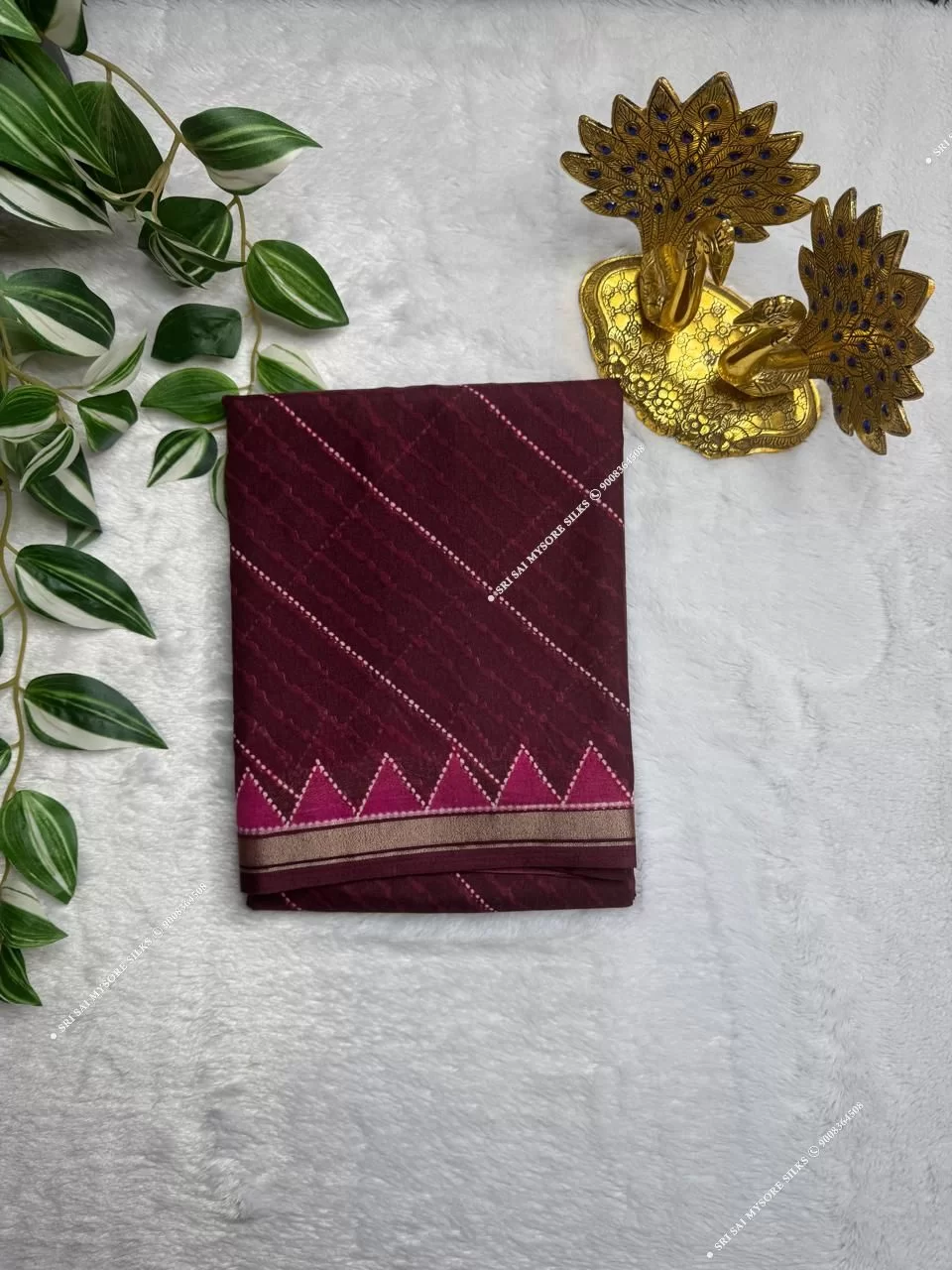 Maroon Mul Chanderi Cotton Batik Print Saree