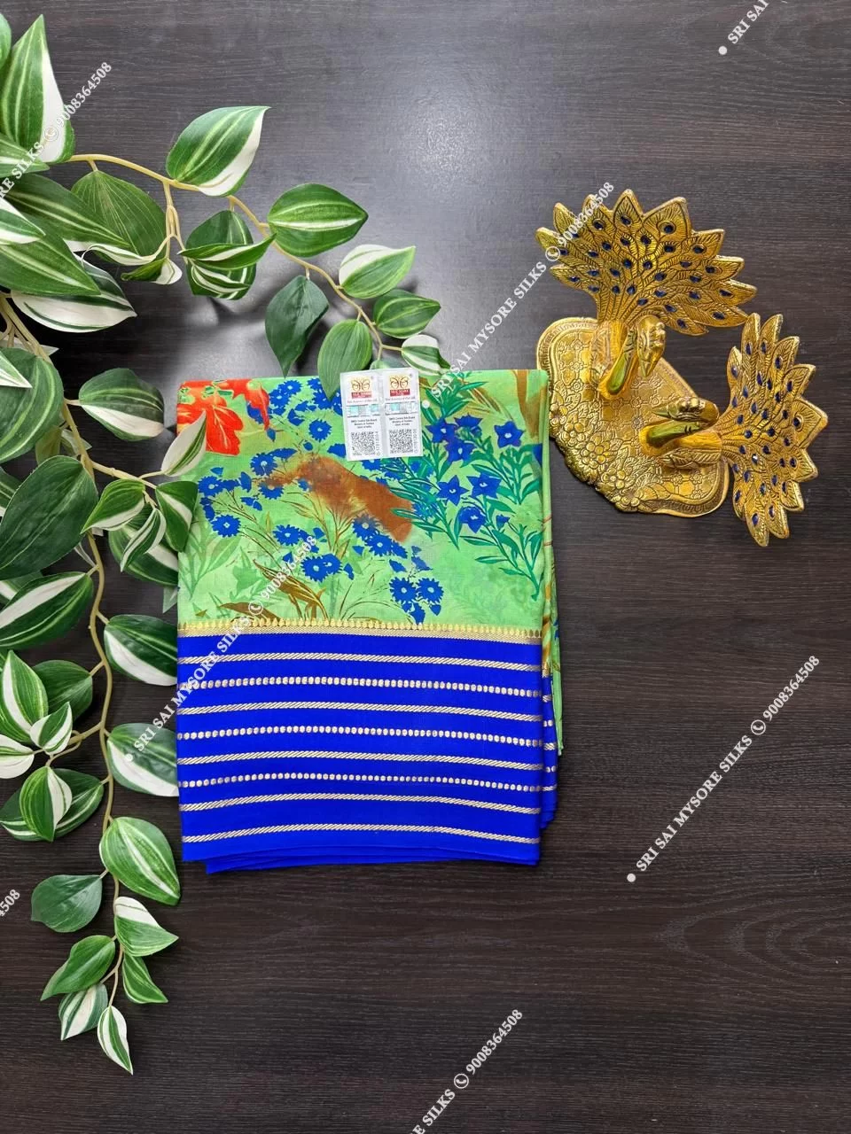 Pure Mysore Silk Digital Kalamkari Printed Saree