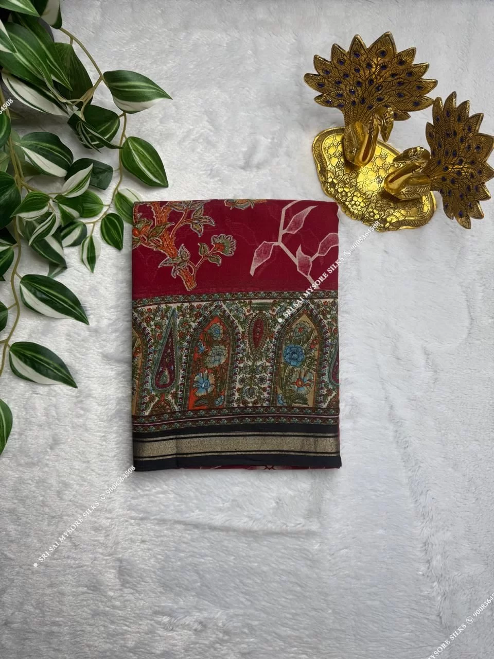 Maroon Mul Chanderi Cotton Kalamkari Printed Saree