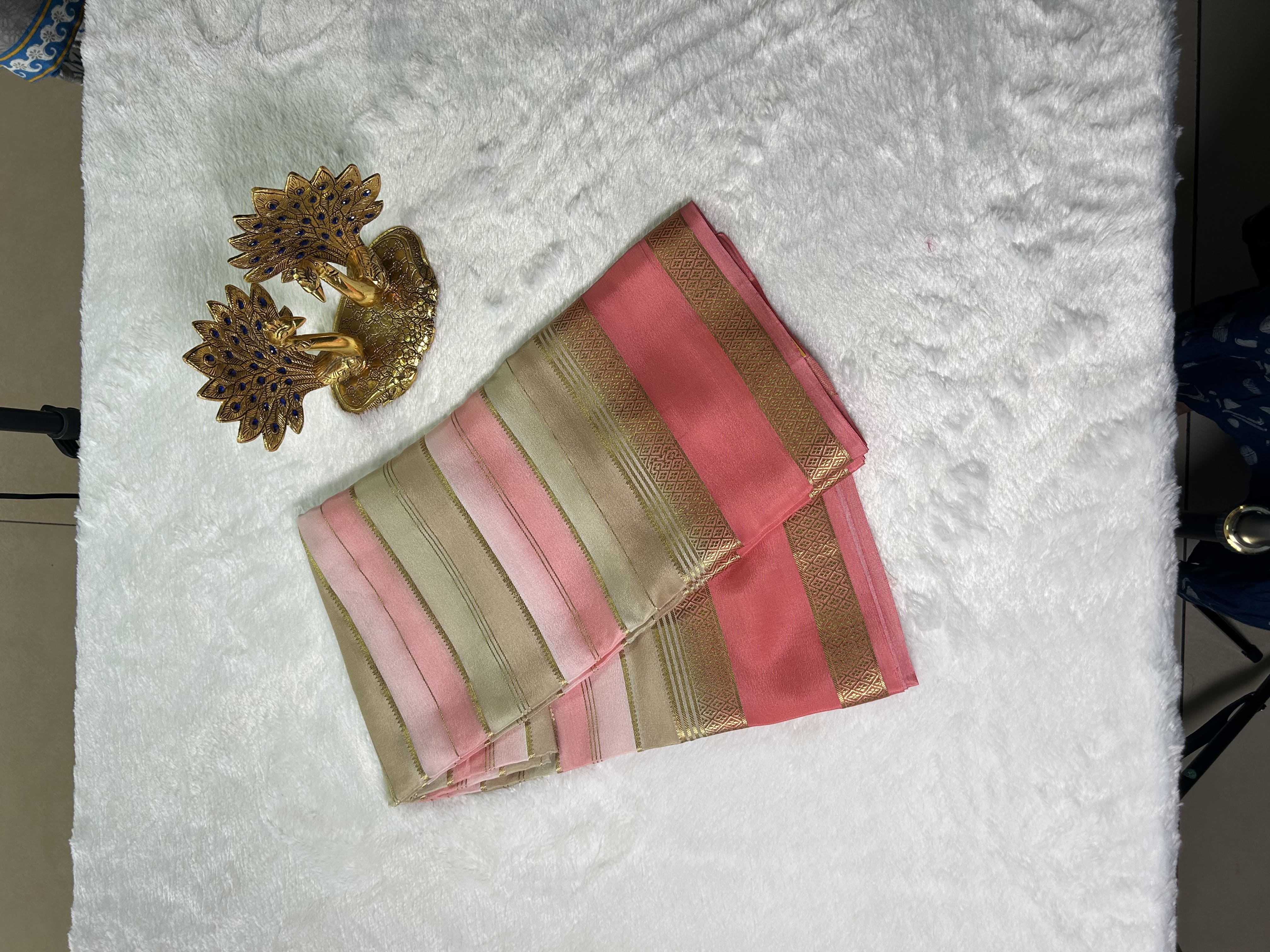 pink, beige, and mint green