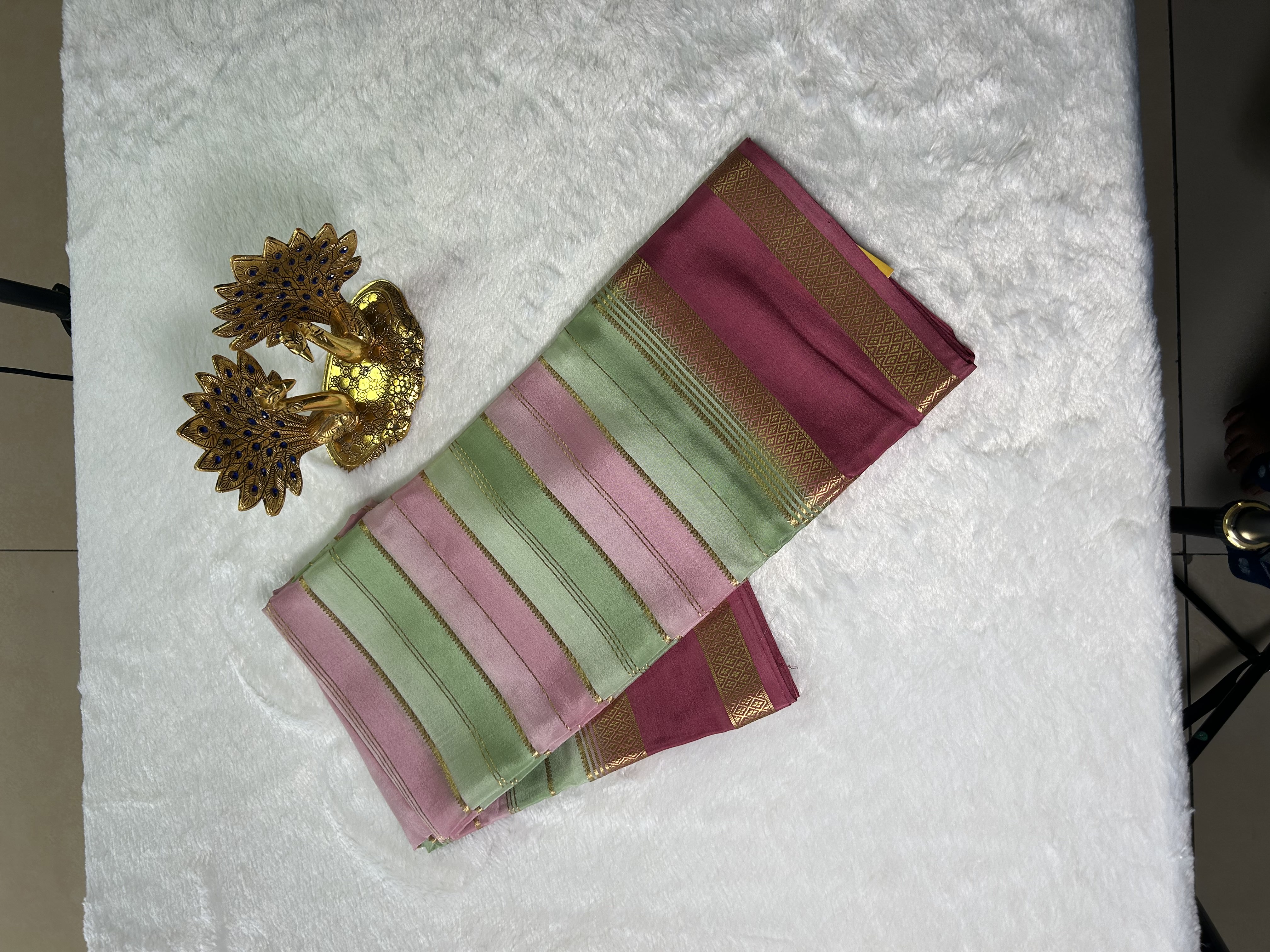 mint green, pastel pink, and soft peach pink